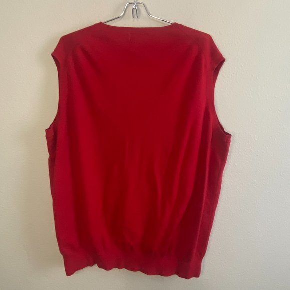 1XB/ 1G Ralph Lauren Classic Vintage Red V Neck Sweater Vest w149 - Picture 8 of 9